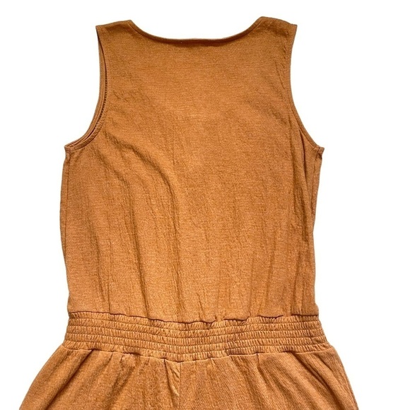 Maurices Mustard Yellow Gold Drawcord Waist Pocket Sleeveless Jumpsuit S - Picture 6 of 9